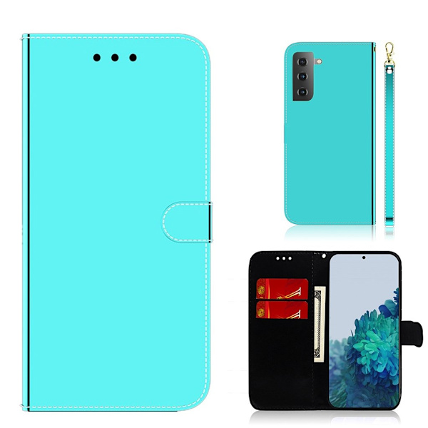 Mirror Samsung Galaxy S21 Plus flip etui - cyan Green