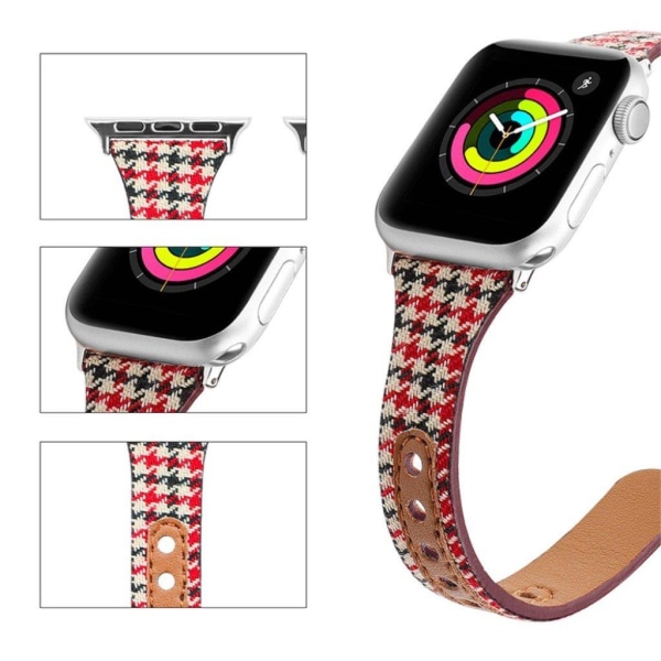 Apple Watch 40mm klockarmband i läder med liner-design - Röd Svala Gird Röd