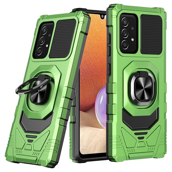 Slidstærkt cover i hård plast med blød inderside og kickstand til Samsung Galaxy A32 - Grøn Green