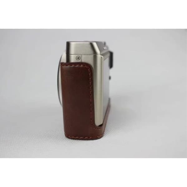 Fuji XF10 læderetui med halv bund - Kaffe Brown