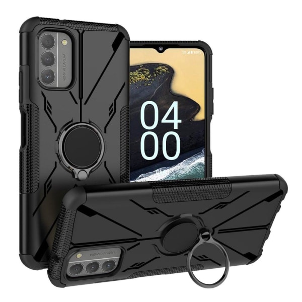 Kickstand cover with magnetic sheet for Nokia G400 - Black Svart
