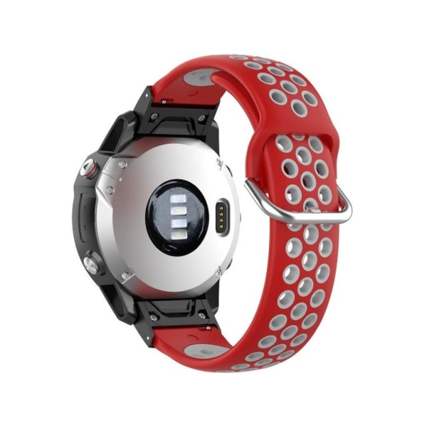 Bi-color Watch band for Garmin Fenix watch - Red / Grey Röd