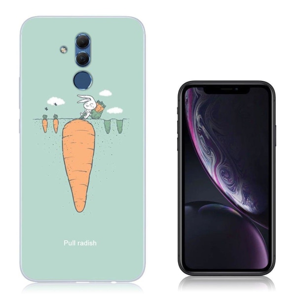 Huawei Mate 20 Lite beskyttelsesetui i silikone med printet mønster - Gulerod Multicolor