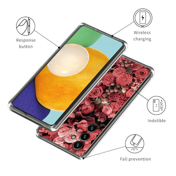 Deco Samsung Galaxy A54 Etui - Artless Million Blomster Red