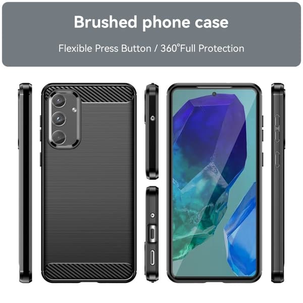 Carbon Flex Samsung Galaxy M55 deksel - Svart Black