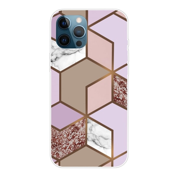 Marble design iPhone 14 Pro cover - Gylden Frodig Flise Multicolor