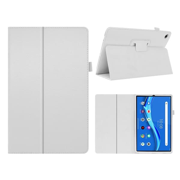 Lenovo Tab M10 FHD Plus Litchi Lær Etui - Hvit White