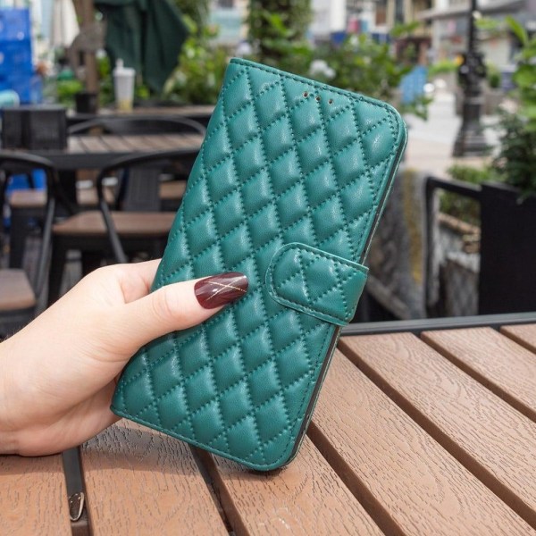 Rhombus mat iPhone 11 Pro Max flip etui - Grøn Green