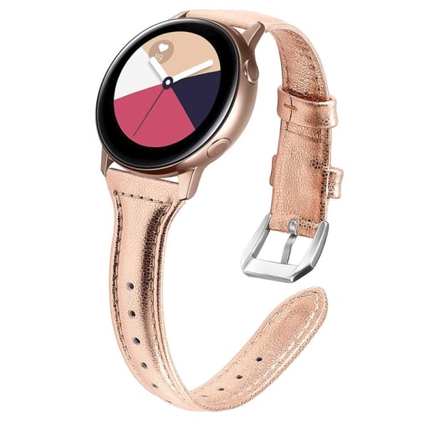 20mm Universal enkelt klockarmband i äkta läder med - Roséguld Rosa
