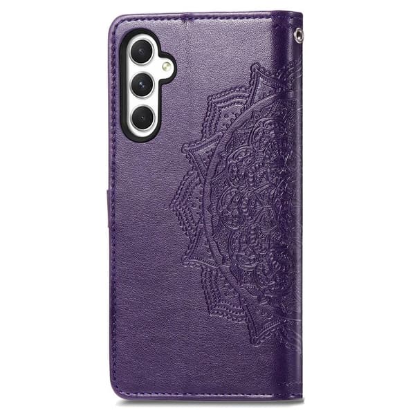 Mandala läder Samsung Galaxy A25 fodral - Lila Lila