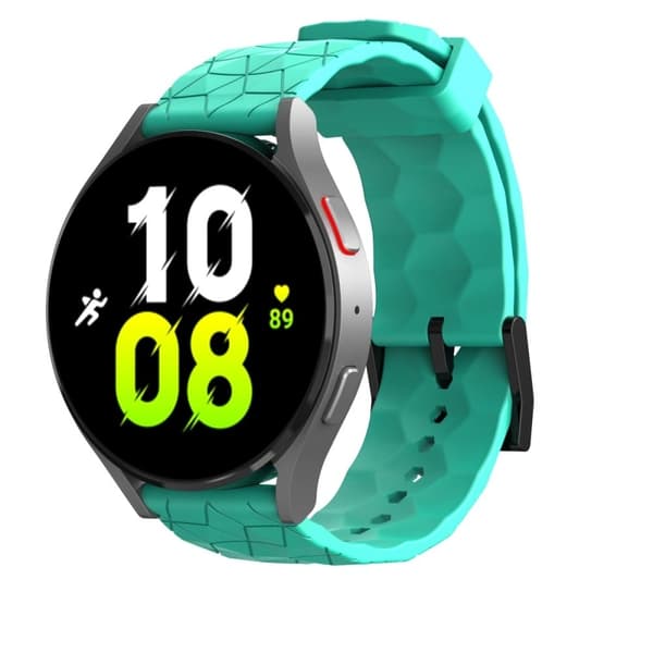 20 mm universal urrem i silikone i fodboldstil - Cyan Green