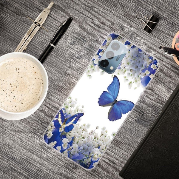 Deco OnePlus Nord N200 5G deksel - Blå Sommerfugler Multicolor
