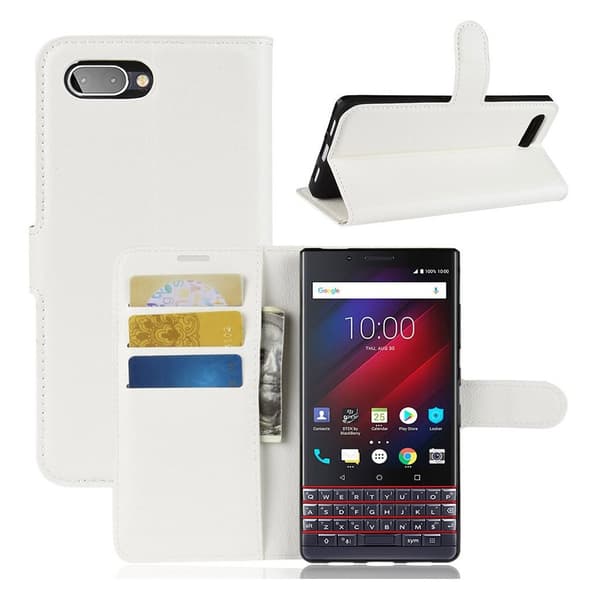 Classic BlackBerry KEY2 LE flip kotelot - Valkoinen White
