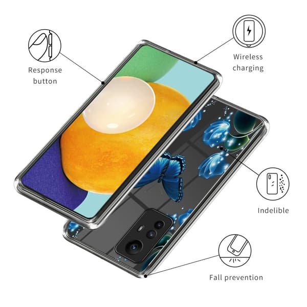 Deco Xiaomi Redmi Note 12S kotelot - Perhonen Ja Kukka Blue