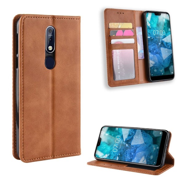 Bofink Vintage läder Nokia 7.1 fodral - Brun Brun