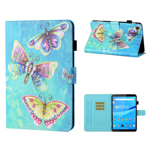 Lenovo Tab M10 FHD Plus patterned leather  flip case - Butterfly Blå