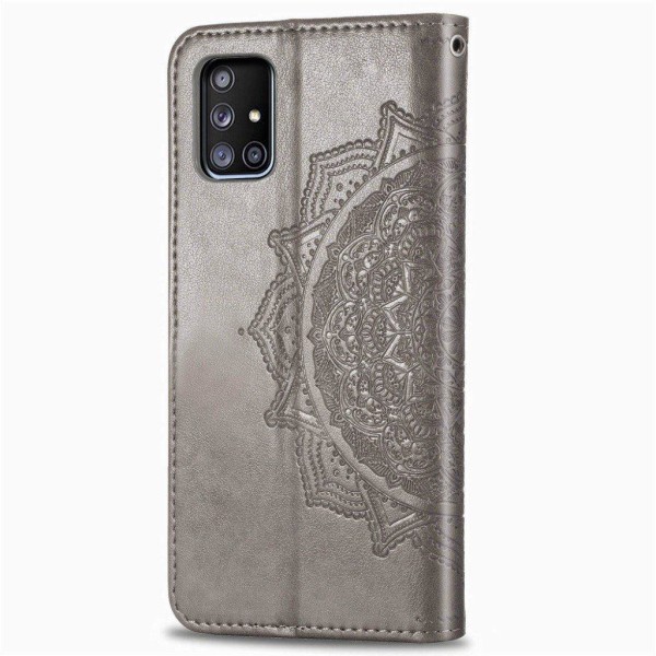 Mandala läder Samsung Galaxy A51 5G fodral - Silver/Grå Silvergrå