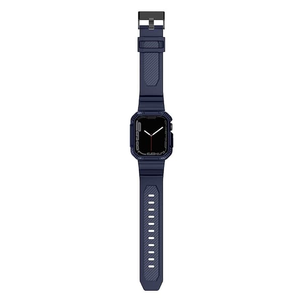 Apple Watch (45 mm) cover i kulfiber med urrem - Mørkeblå Blue
