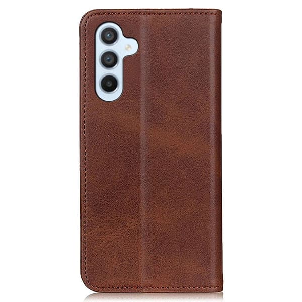 Hållbart konstläder Samsung Galaxy S24 FE fodral med plånbok - Kaffe Brun