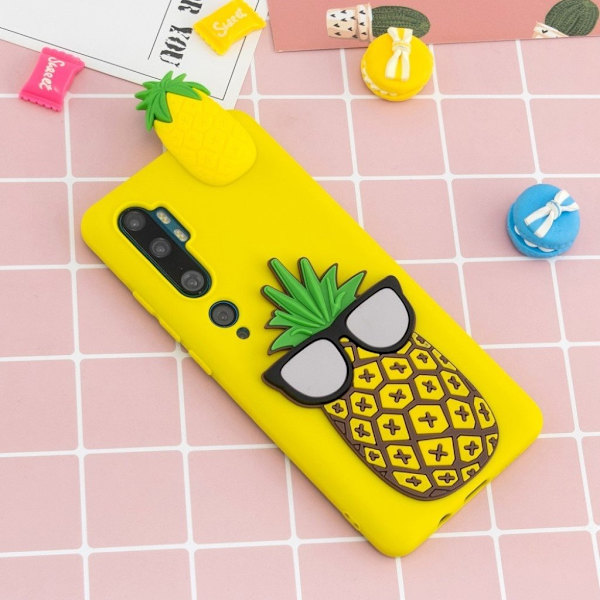 Cute 3D Xiaomi Mi Note 10 kotelot - Ananas Yellow