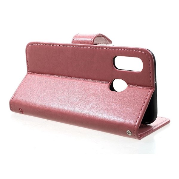 Butterfly läder Samsung Galaxy A40 fodral - Rosa Rosa