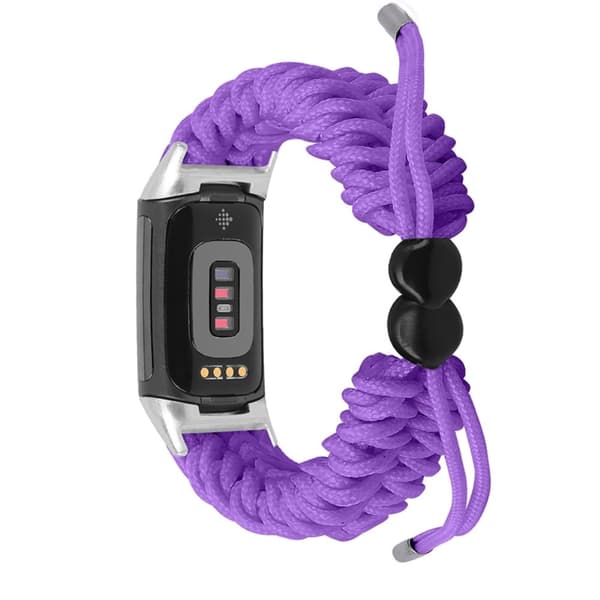 Fitbit Charge 5 elastisk klokkerem i nylon - Lilla Purple