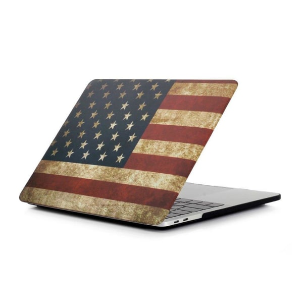 MacBook Pro 13 Touchbar beskyttelsesetui i plastik med printet møster - USA flag Multicolor