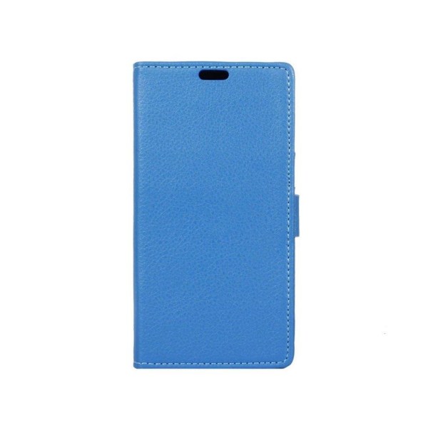 HTC A9s beskyttende læder-etui m. litchi-overflade - Blå Blue