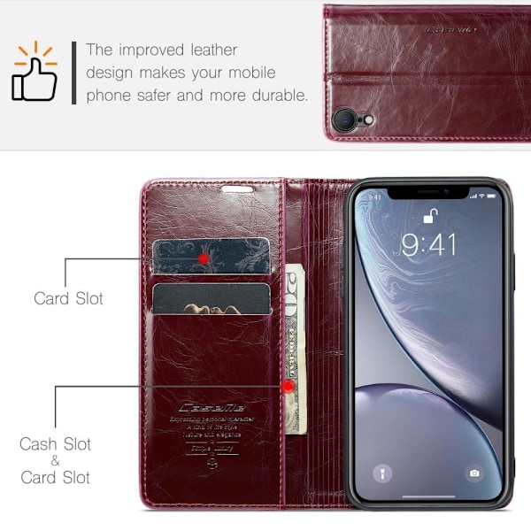 CaseMe iPhone Xr smooth etui - Rød Red