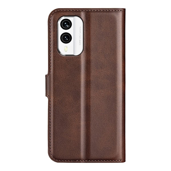 Læderetui med Pung til Nokia X30 - Brun Brown