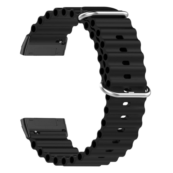 Fitbit Sense 2 / Versa 4 / 3 ocean band style watch strap - Blac Black