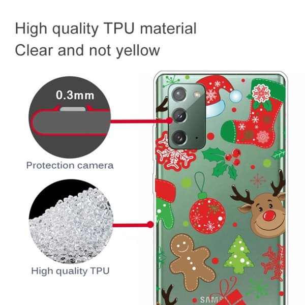 Joulu Samsung Galaxy Note 20 tapauksessa - Hirvi Tarroja Multicolor