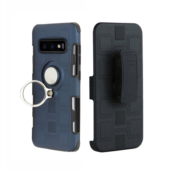 Samsung Galaxy S10 geometriskt hybrid fodral - Mörkblå Blå