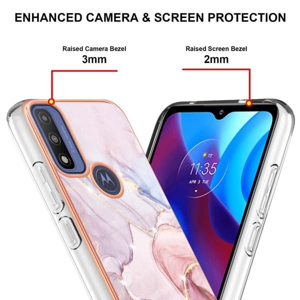 Marmormotiv Motorola G Pure skal - Roséguld Marmor Dimma Rosa