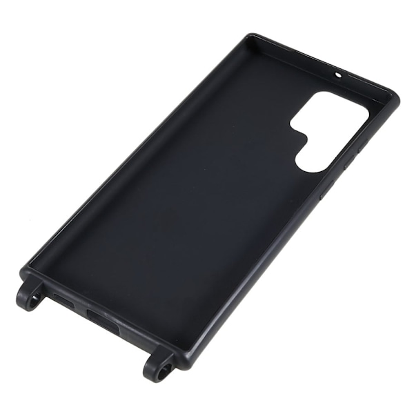 Tyndt TPU-etui med mat finish og justerbar strop til Samsung Galaxy S22 Ultra - Sort Black