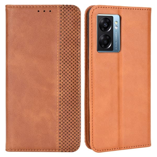 Bofink Vintage Oppo A57 (2022) lærveske - Brun Brown