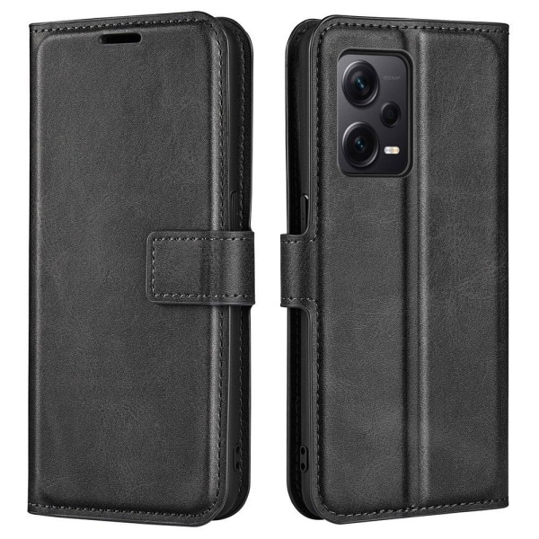 Hållbart konstläder Xiaomi Redmi Note 12 Pro Plus fodral med plånbok - Svart Svart