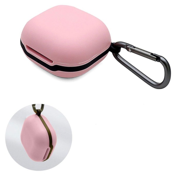 Samsung Galaxy Buds Pro simple silicone case with buckle - Pink Pink