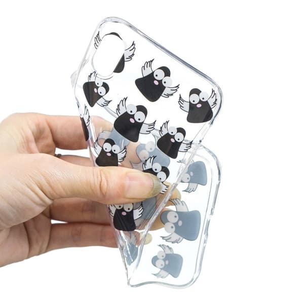 iPhone Xr soft case med mønsterprint - Cartoon Birds Multicolor