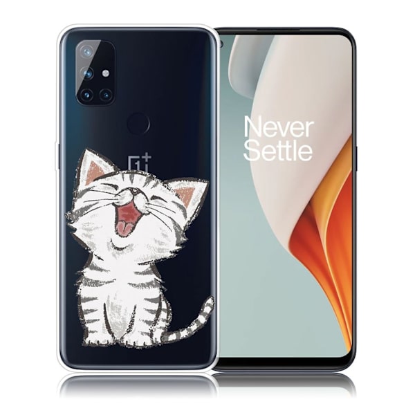 Deco OnePlus Nord N100 skal - Katt Vit