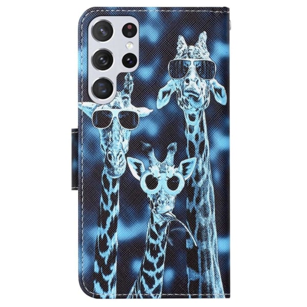 Wonderland Samsung Galaxy S22 Ultra flip etui - Giraf Blue