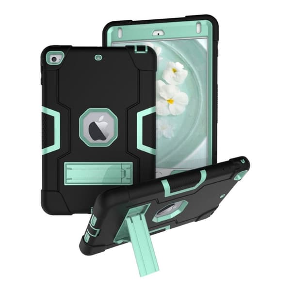 iPad Mini (2019) stødsikkert hybridcover - sort / cyanblå Green