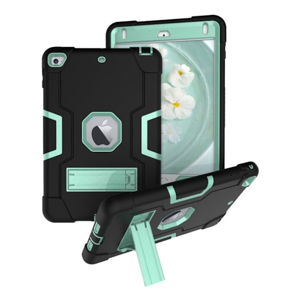 iPad Mini (2019) støtsikker hybrid deksel - Sort / Cyan Green