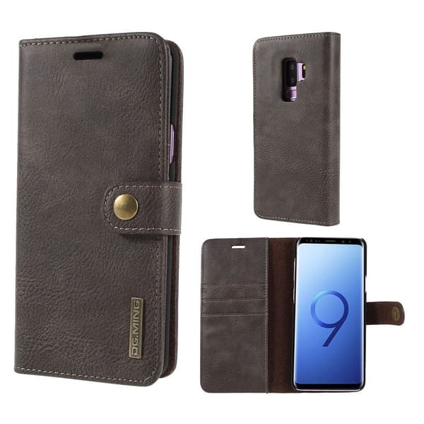 DG.MING Samsung Galaxy S9 Plus 2-in-1 Wallet kotelot - Kahvi Brown