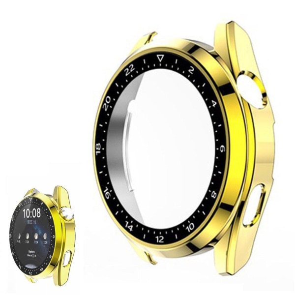 Huawei Watch 3 mittakaavassa design kehys + karkaistua lasia näytönsuoja - Kulta Gold