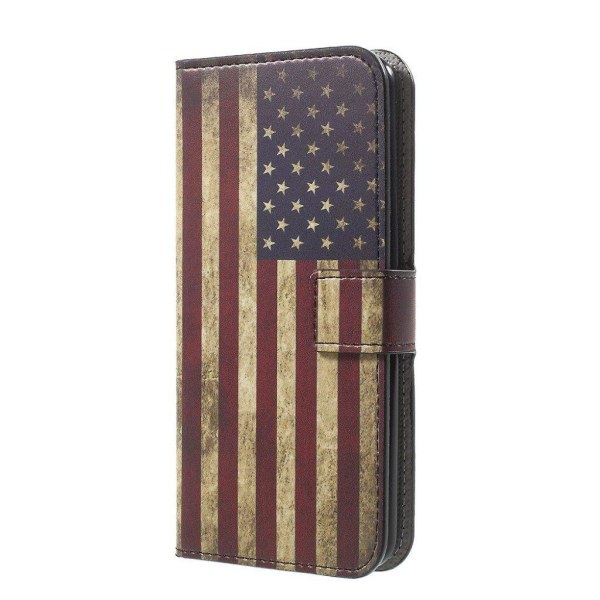 LG K4 2017 patterned leather flip case - Vintage US Flag Multicolor