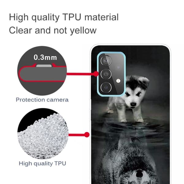 Deco Samsung Galaxy A52 5G Etui - Hund Mirrors Ulv Black