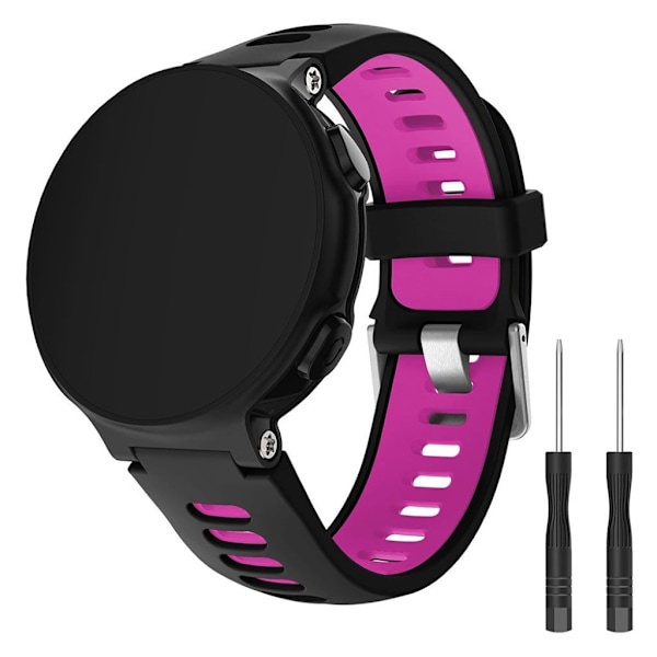 Garmin Forerunner 735XT / 220 / 230 / 235 / 620 / 630 klockarmband i silikon - Svart / Ros Svart