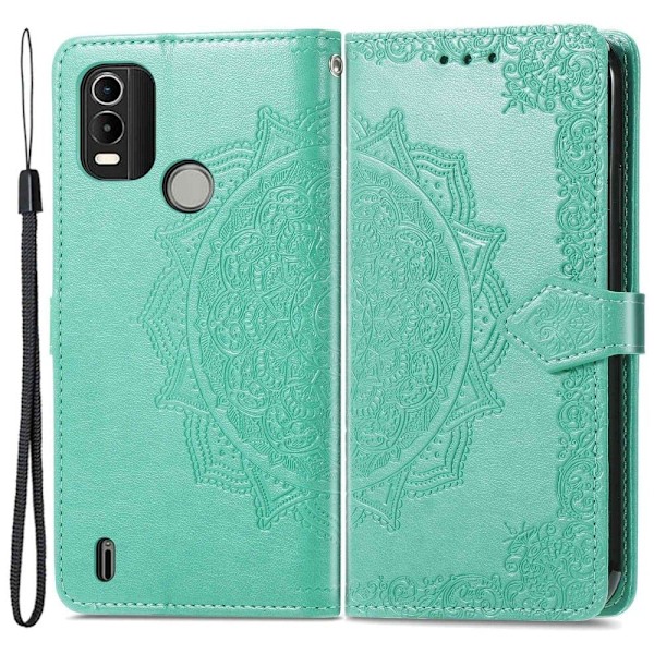 Mandala läder Nokia C21 Plus fodral - Grön Grön