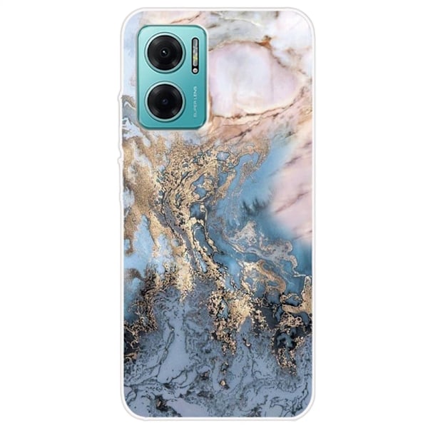 Marmordesign Xiaomi Redmi Note 11E deksel - Blåaktig Gullmarmor Multicolor